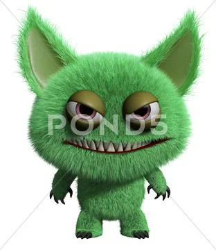 3d cartoon furry gremlin Stock Illustration