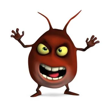 3d cartoon germ Stock-Illustration