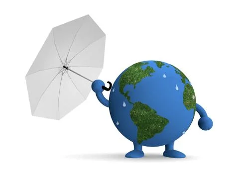 3d cartoon global warming Stock Illustration