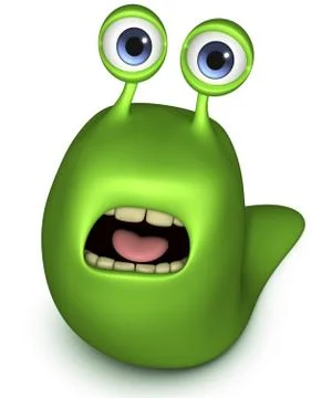 3d cartoon green bug 스톡 일러스트
