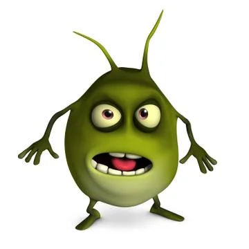 3d cartoon green bug Stock-Illustration