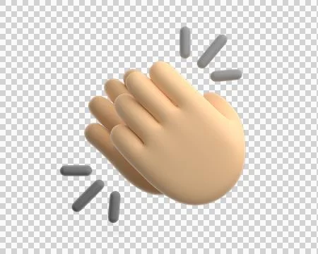 3D cartoon hand gesture clapping hands icon Stock Illustration