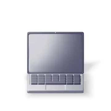 3D cartoon laptop computer isolated. Stock Illustration