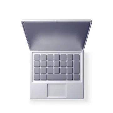 3D cartoon laptop computer isolated. Stock Illustration