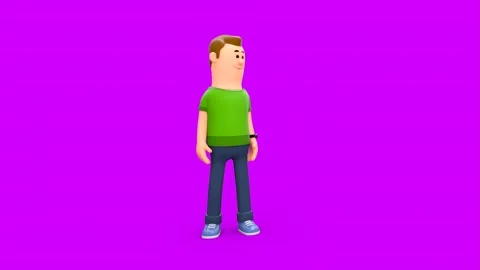 3D Cartoon Man Pointing To Something at Left Side With Both Hands Vídeos de archivo 266302178