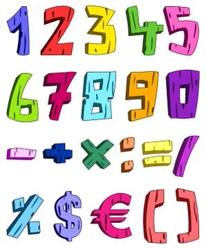 3d cartoon numbers Stock Illustration