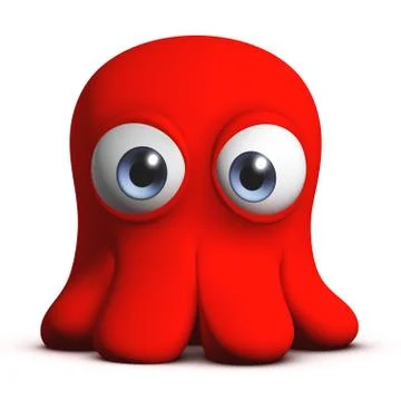 3d cartoon octopus Иллюстрация