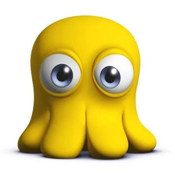 3d cartoon octopus Stock Illustration