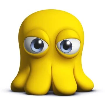3d cartoon octopus Stock Illustration