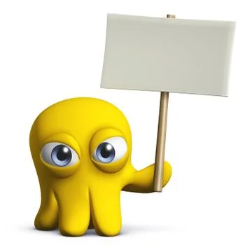 3d cartoon octopus Illustrazione stock