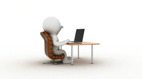 3d cartoon office worker Stock Footage 777202
