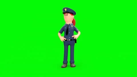 3D Cartoon Policeman Looking Around Hats Off Vidéo 266972164