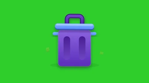 3D Cartoon Recycling Bin and Folder UI Icons Vídeo Stock 344011312