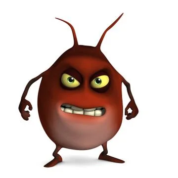3d cartoon red alien Stock-Illustration