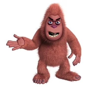 3d cartoon red alien Stock-Illustration