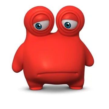 3d cartoon red bug Stock-Illustration
