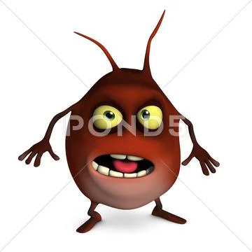 3d cartoon red bug Stock Illustration