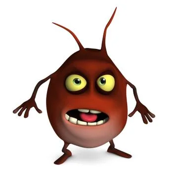 3d cartoon red bug Stock-Illustration