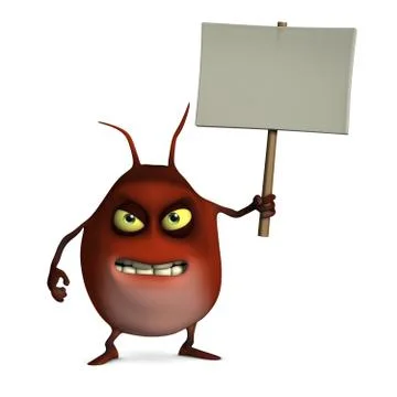 3d cartoon red freak Stock-Illustration