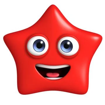 3d cartoon red star Stock-Illustration