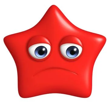 3d cartoon red star Stock-Illustration