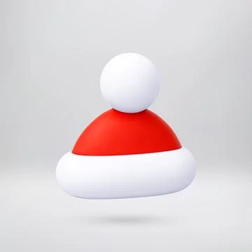 3d cartoon rendering of a Santa hat Stock Illustration
