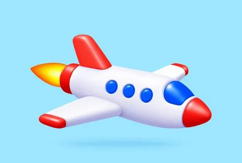 3D cartoon rocket plane or space shuttle Stock-Illustration