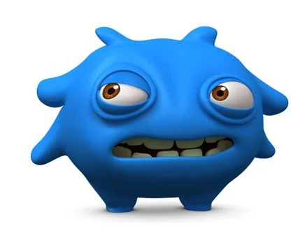 3d cartoon sad alien Stock-Illustration