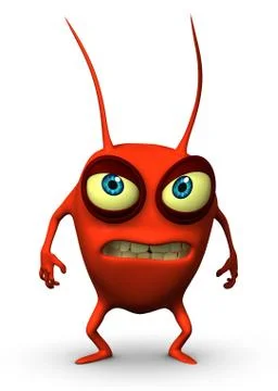 3d cartoon sad alien Stock Illustration