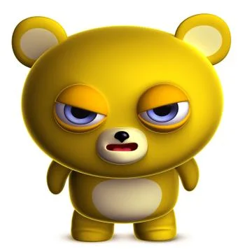 3d cartoon sad bear 스톡 일러스트