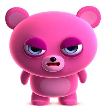 3d cartoon sad bear Stock-Illustration