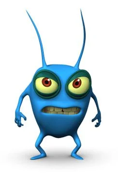 3d cartoon sad bug 스톡 일러스트