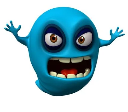 3d cartoon sad ghost Stock Illustration