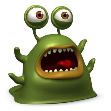 3d cartoon slug Stock-Illustration