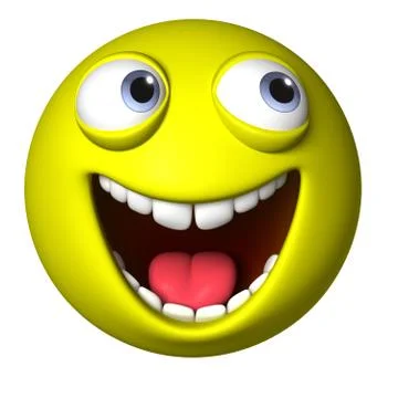 3d cartoon smiley face Illustrazione stock