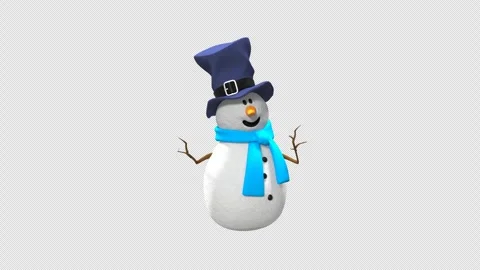 3D Cartoon Snowman Explaining Something by Talking Like a Human Vídeo Stock 295146224