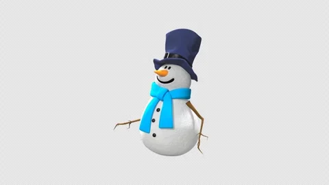 3D Cartoon Snowman Walking on Loop Vidéo 295146286