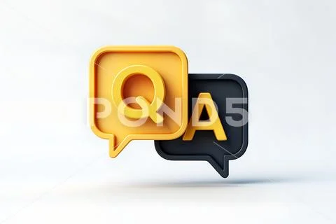 3d cartoon speech bubbles for questions and answers PSD Template