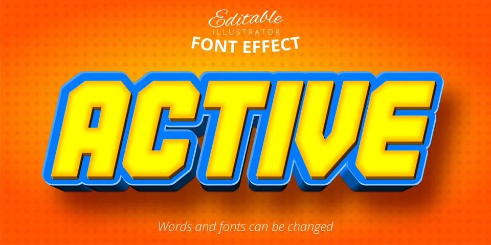 3d cartoon style  editable text effect Stock Illustration