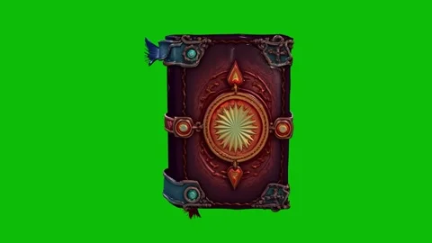 3D cartoon-style fantasy magic spell book 5 with details, spinning, scaling up Stock Footage 320615234