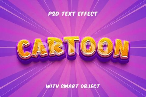 3D Cartoon Text Effect Editable PSD Vector Graphic Comic Typography PSD Template