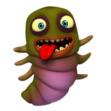 3d cartoon virus Stock-Illustration