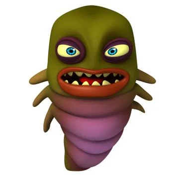 3d cartoon worm Stock-Illustration