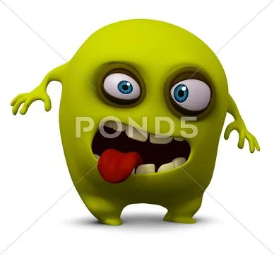 3d cartoon yellow cute beast Stock Illustration