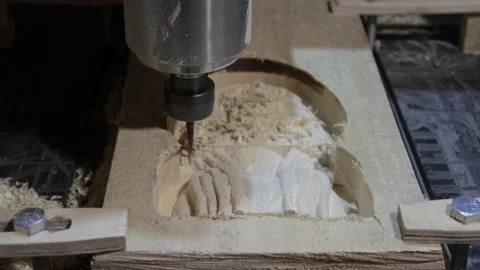 3D carving engraving machine in action Video stock 141121905