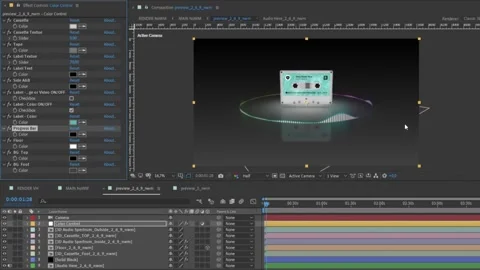 3D Cassette Tape Audio Visualizer for After Effects Stock After Effects