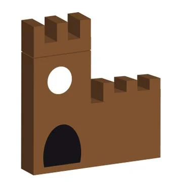 3D castle isolated on white background Stock Illustration