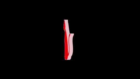 3d cat logo symbol loopable rotated red color animation on black background Stock Footage 269718139