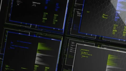 3d cells with numeric data. Animation. Set of tiers and rows in virtual database Stock Footage 149266575