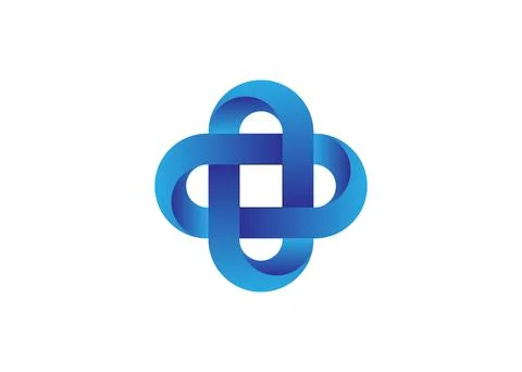 3D celtic know style logo, Business icon. Corporate, Media, Overlapping Cross Stock Illustration